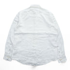 Cutter & Buck Linen White Long Sleeve Button Front Regular Collar Shirt Size L Made in India