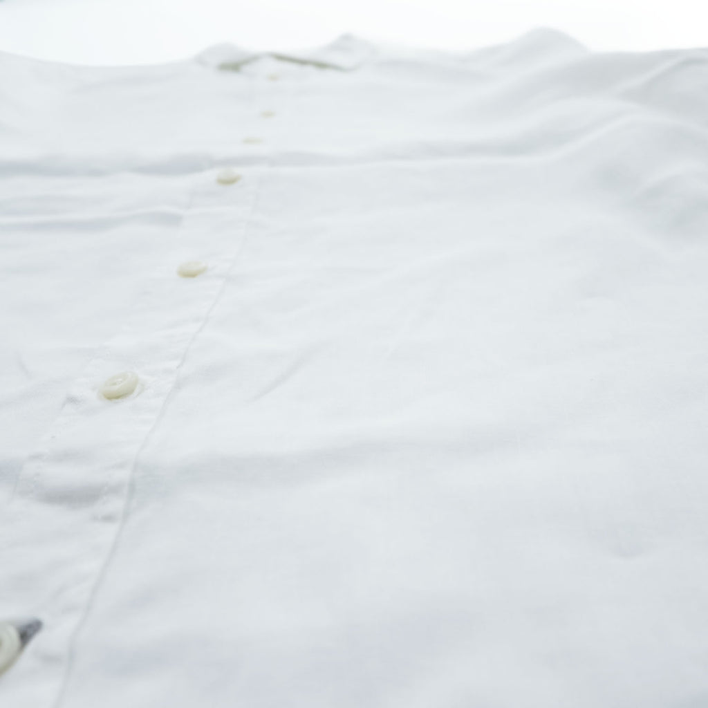 Cutter & Buck Linen White Long Sleeve Button Front Regular Collar Shirt Size L Made in India