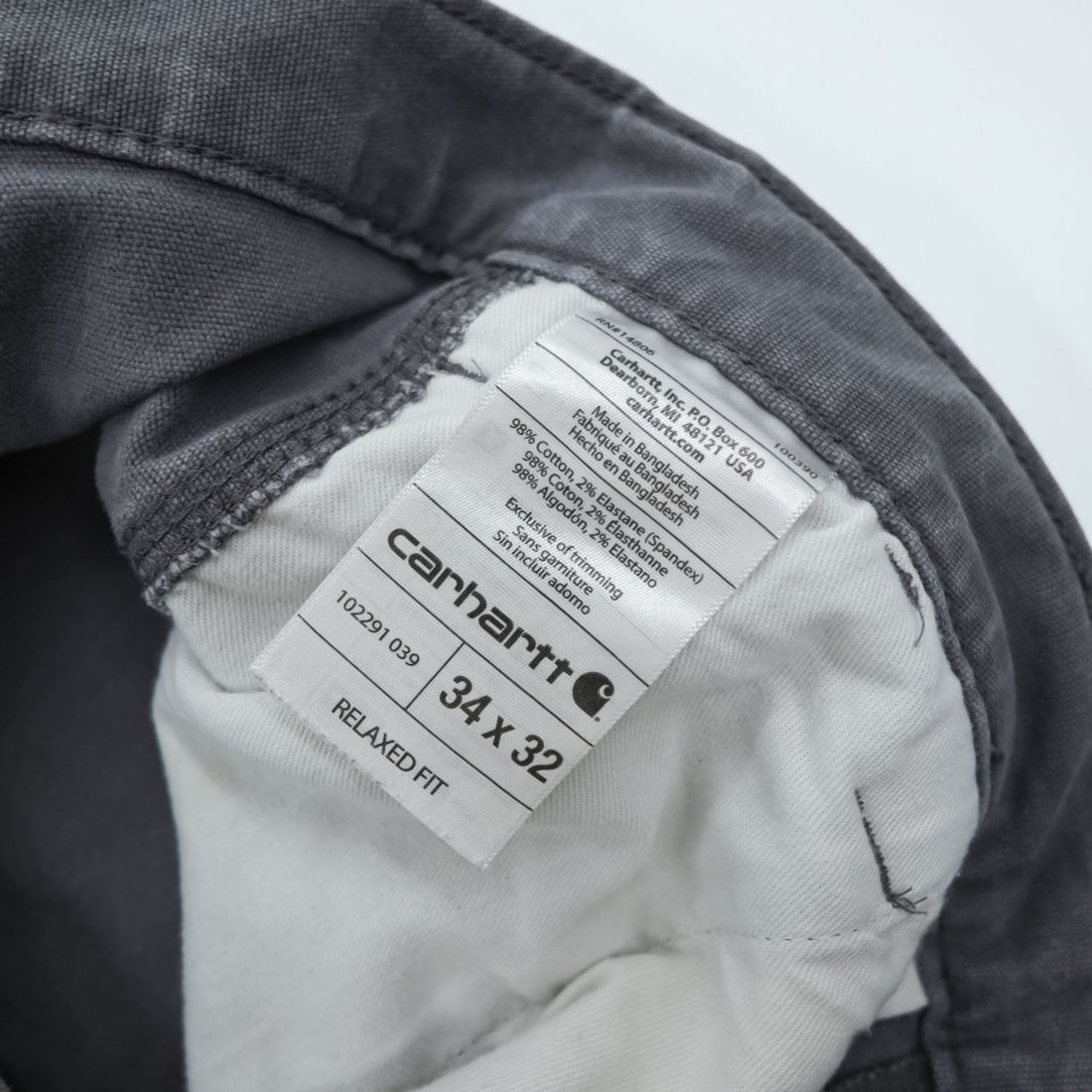 Carhartt 102291-039 Rugged Flex Rigby Relaxed Fit Canvas Work Pants Gravel Gray 34x32