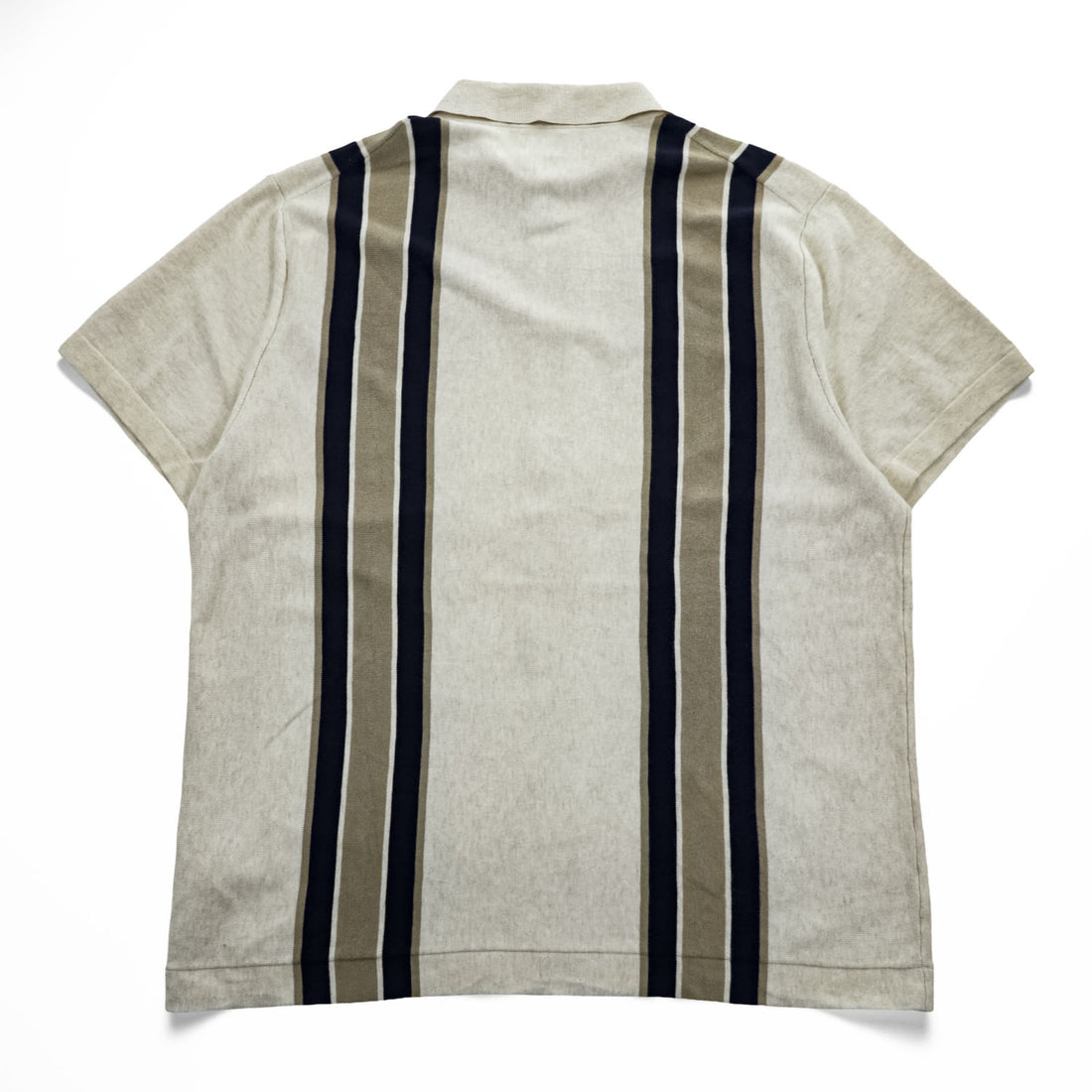 J.CREW 半袖 サマーニット ポロシャツ XL ベージュ ネイビー S/S POLO SWEATER AM600