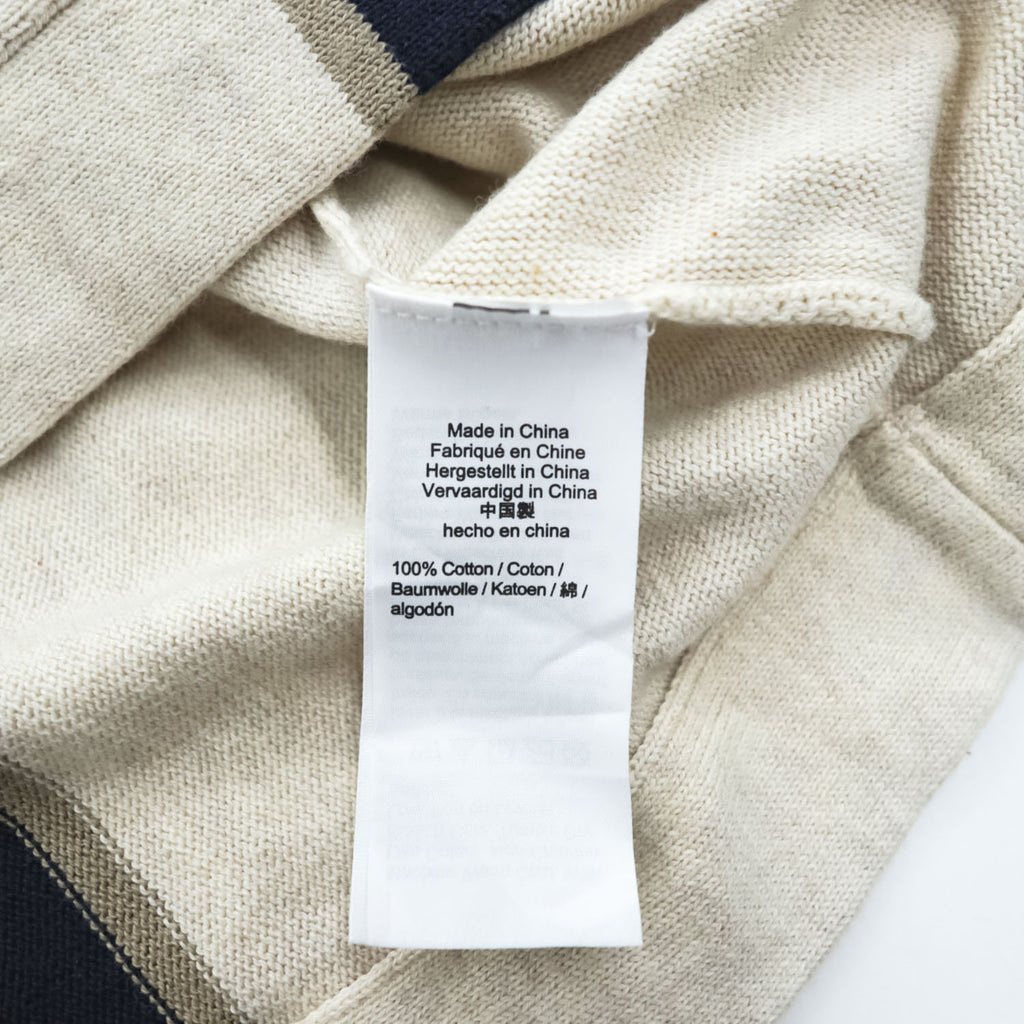 J.CREW 半袖 サマーニット ポロシャツ XL ベージュ ネイビー S/S POLO SWEATER AM600
