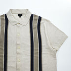 J.CREW 半袖 サマーニット ポロシャツ XL ベージュ ネイビー S/S POLO SWEATER AM600