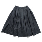 Vintage 80s Made in France David Molho Black Pleated Midi Skirt Création Paris