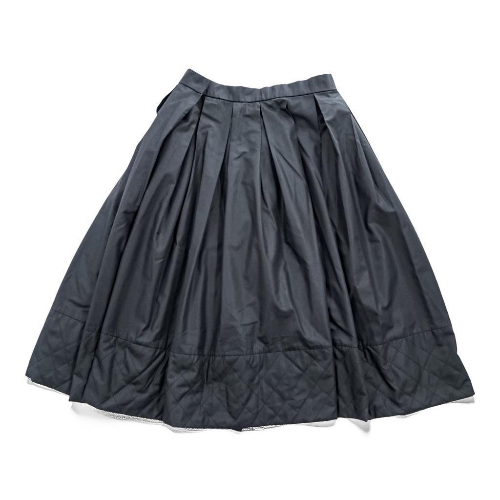 Vintage 80s Made in France David Molho Black Pleated Midi Skirt Création Paris