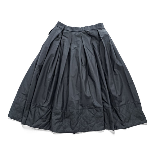 Vintage 80s Made in France David Molho Black Pleated Midi Skirt Création Paris