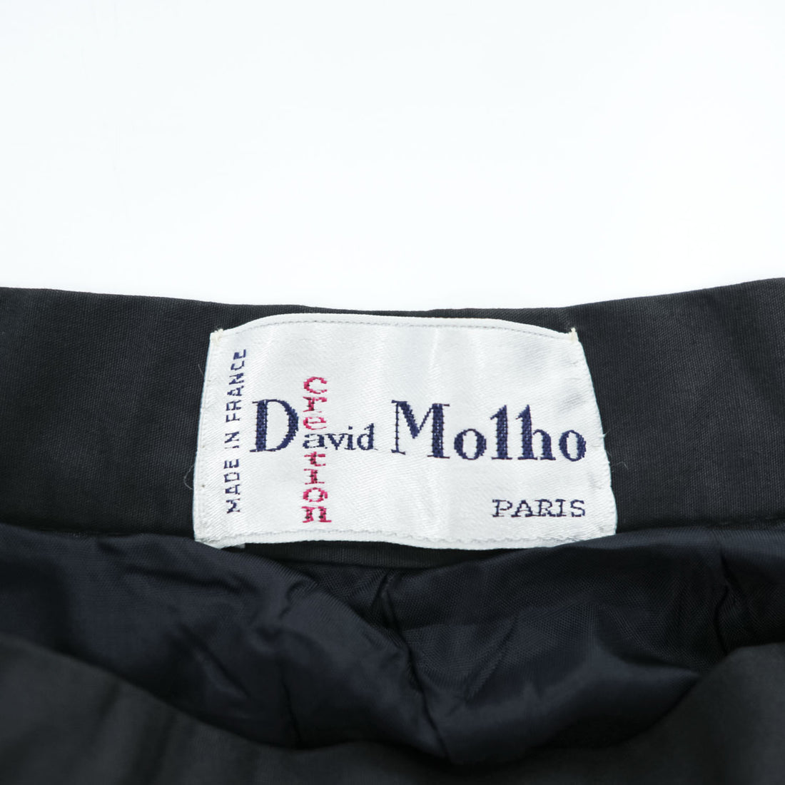 Vintage 80s Made in France David Molho Black Pleated Midi Skirt Création Paris