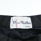 Vintage 80s Made in France David Molho Black Pleated Midi Skirt Création Paris