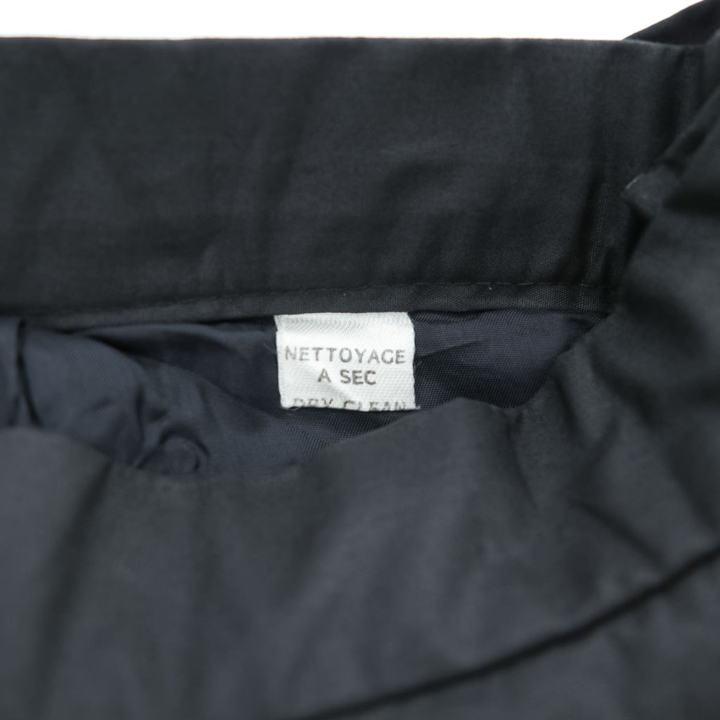 Vintage 80s Made in France David Molho Black Pleated Midi Skirt Création Paris