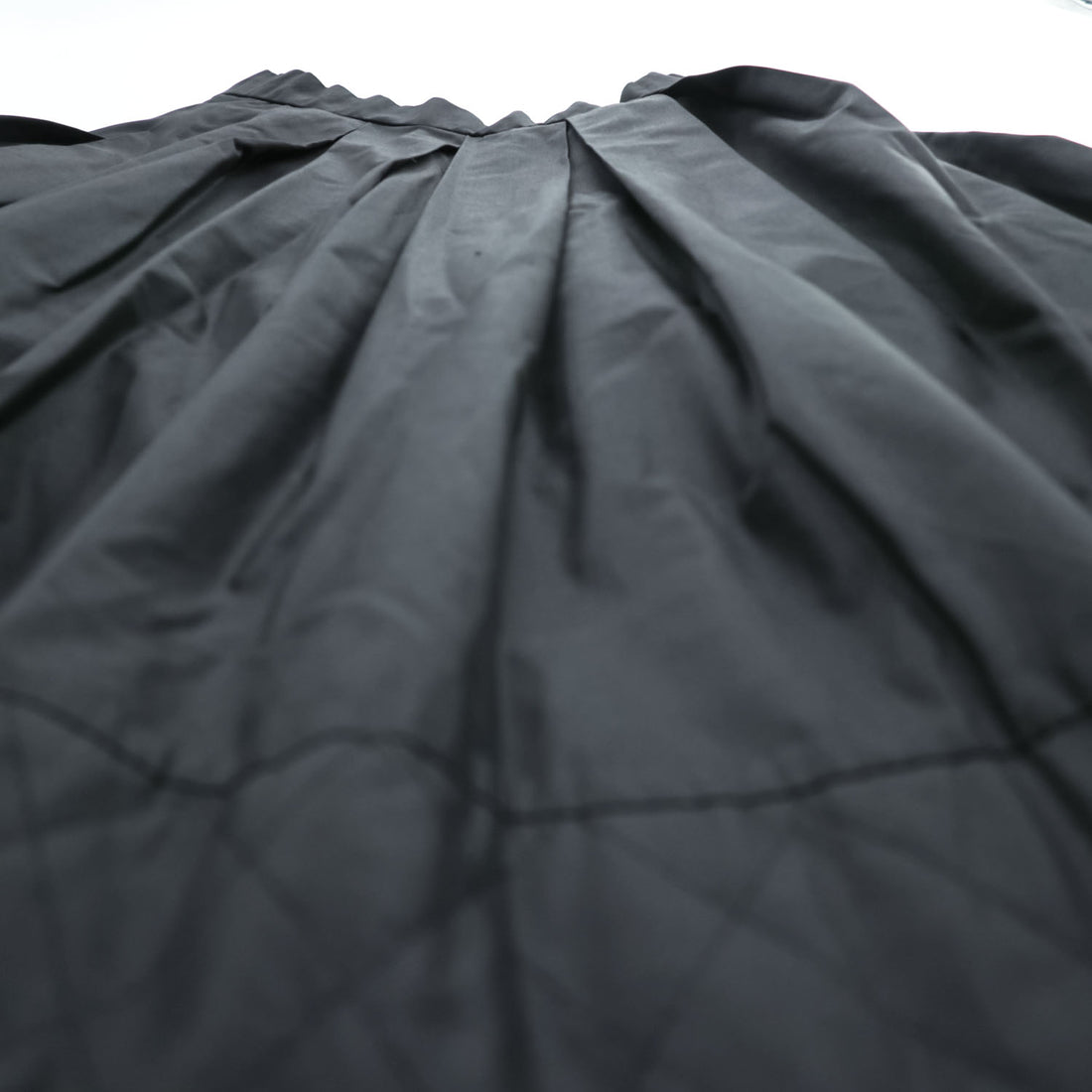 Vintage 80s Made in France David Molho Black Pleated Midi Skirt Création Paris