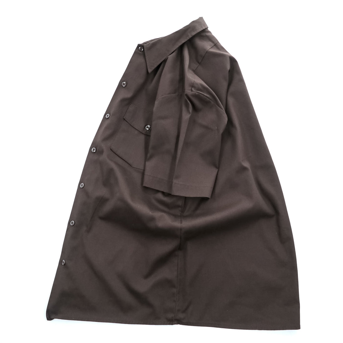 Dickies 90年代 ヴィンテージ USA製 半袖ワークシャツ M ブラウン ボックスシルエット