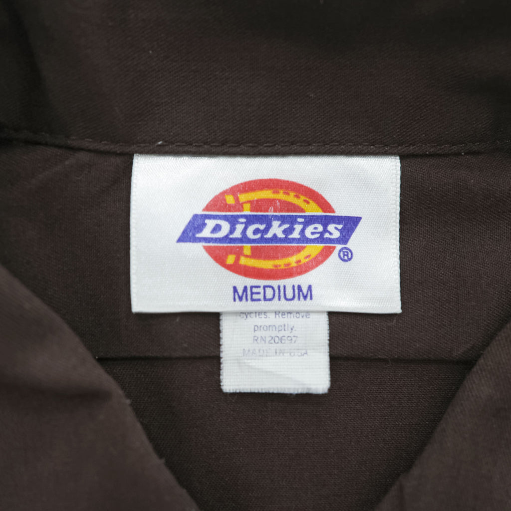 Dickies 90年代 ヴィンテージ USA製 半袖ワークシャツ M ブラウン ボックスシルエット
