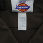 Dickies 90年代 ヴィンテージ USA製 半袖ワークシャツ M ブラウン ボックスシルエット