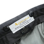 Aquascutum 80年代 ヴィンテージ カナダ製 タック スラックス パンツ L グレー プリーツ サスペンダーボタン ピュアヴァージンウール