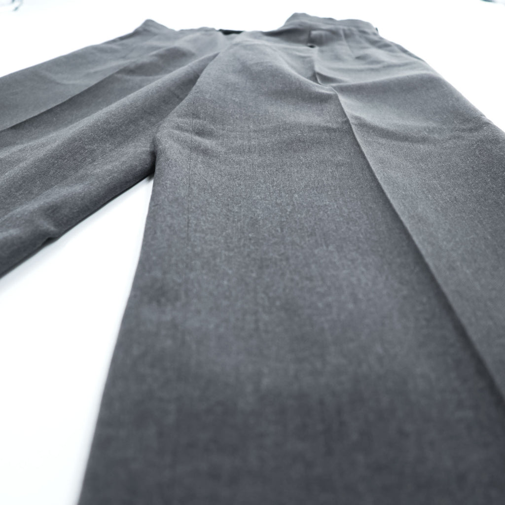 Aquascutum 80年代 ヴィンテージ カナダ製 タック スラックス パンツ L グレー プリーツ サスペンダーボタン ピュアヴァージンウール