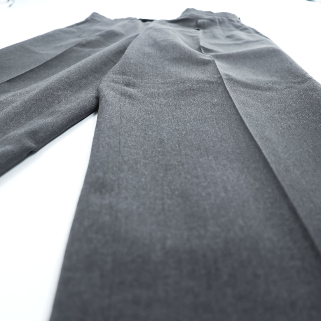 Aquascutum 80年代 ヴィンテージ カナダ製 タック スラックス パンツ L グレー プリーツ サスペンダーボタン ピュアヴァージンウール