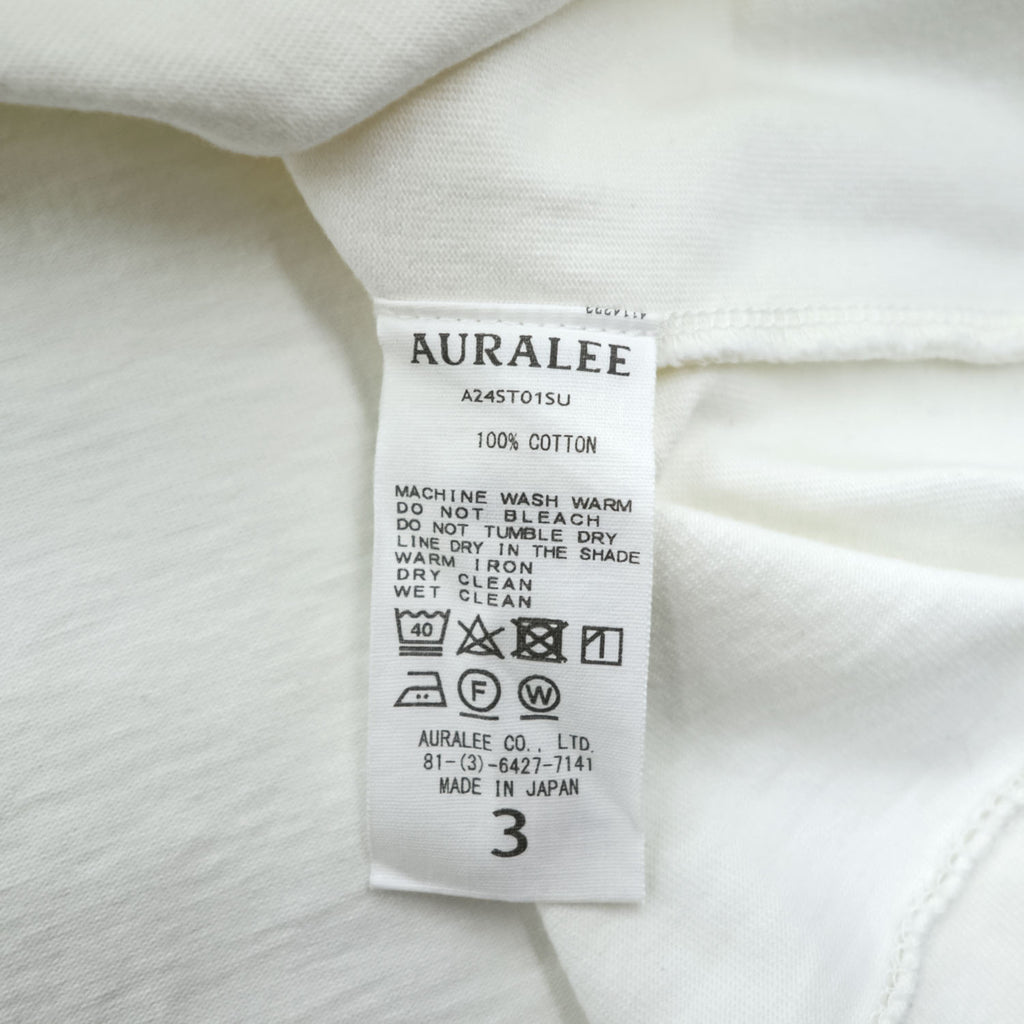 AURALEE 日本製 ヘビーウェイト ポケット Tシャツ STAND UP TEE HEAVY WEIGHT TEE 3 ホワイト A24ST01SU 未使用品