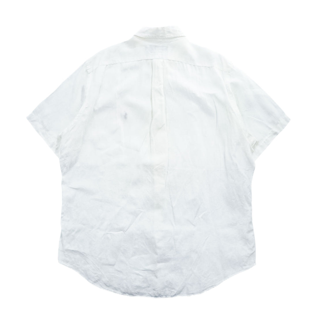 Ralph Lauren 90年代 ヴィンテージ 半袖 リネン シャツ XL ホワイト CLASSIC FIT 麻100% ボタンダウン