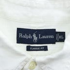 Ralph Lauren 90年代 ヴィンテージ 半袖 リネン シャツ XL ホワイト CLASSIC FIT 麻100% ボタンダウン