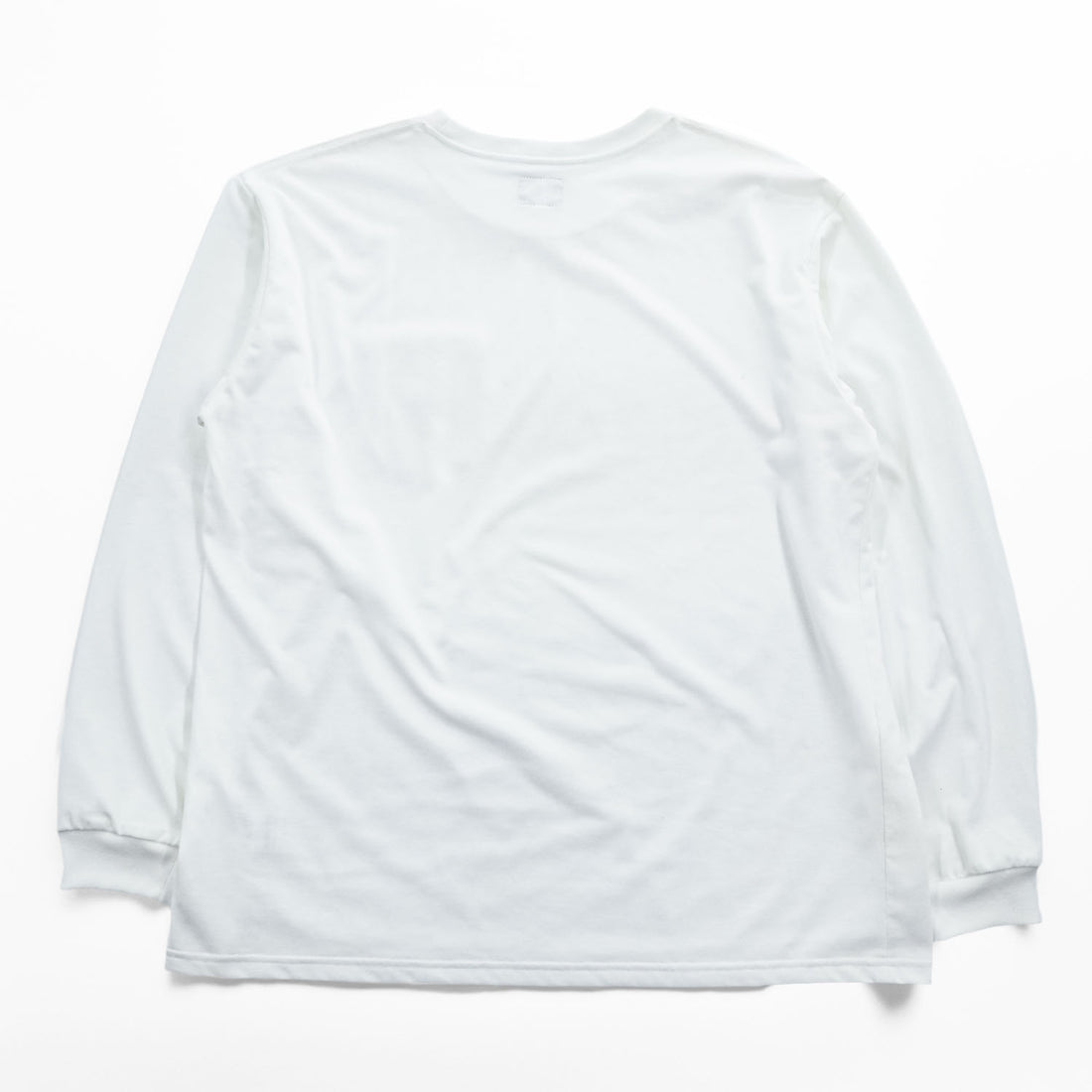 Needles 日本製 ロングスリーブ ポケット Tシャツ L/S Crew Neck Tee - Poly Jersey 長袖 ロンT L ホワイト ワンポイントロゴ NS272
