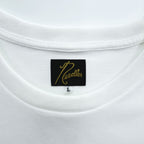 Needles 日本製 ロングスリーブ ポケット Tシャツ L/S Crew Neck Tee - Poly Jersey 長袖 ロンT L ホワイト ワンポイントロゴ NS272