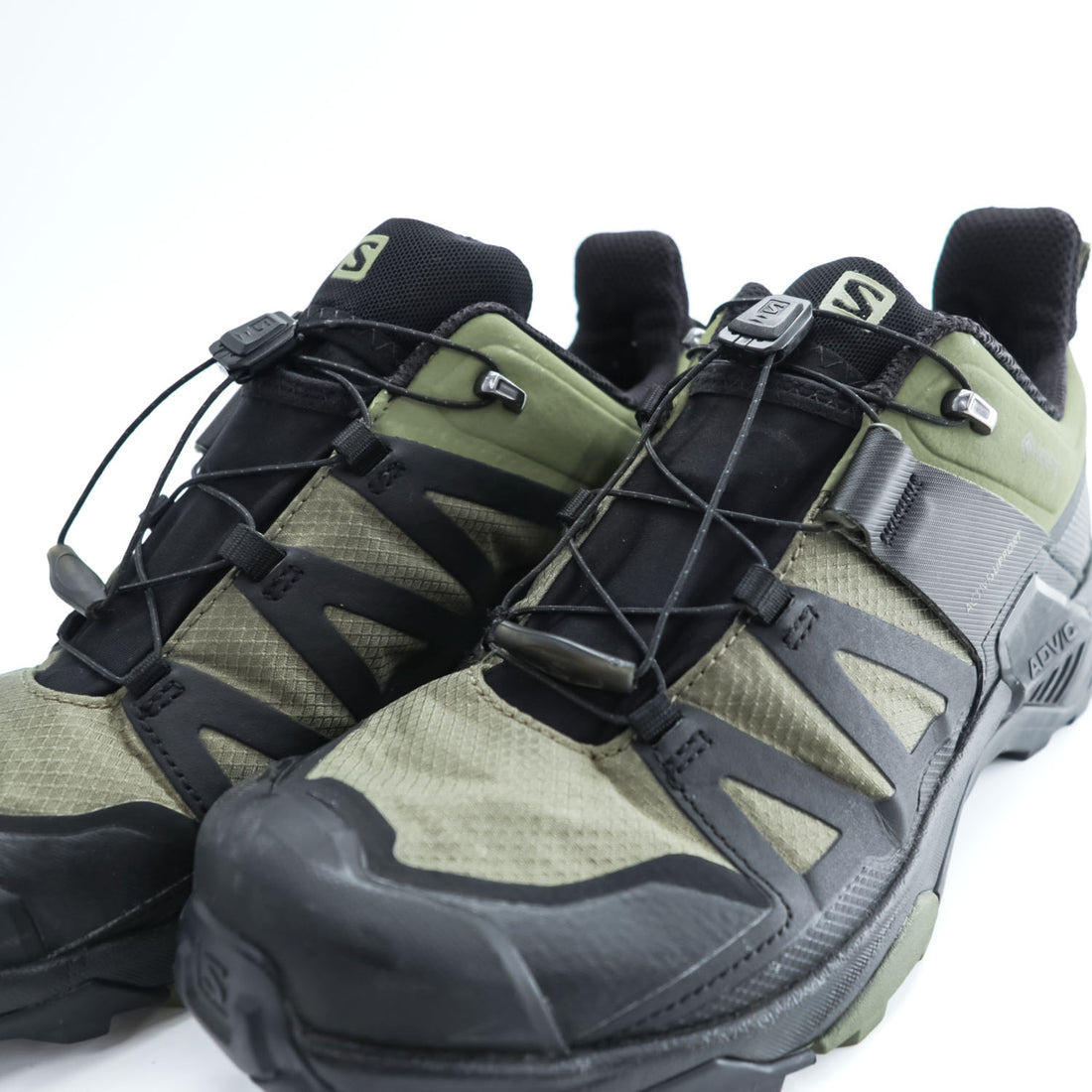 SALOMON ゴアテックス X ULTRA 4 GTX GORE-TEX トレッキングシューズ スニーカー 26.5cm カーキ 防水 クイックレース ドローコード Ortholite 413853