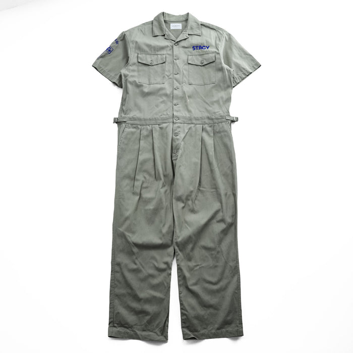BlackWeirdos Jumpsuits, One-Piece Jumpsuit, Size L, Khaki Green, Back Print, Embroidery, Jumpsuit 23SS-JP01
