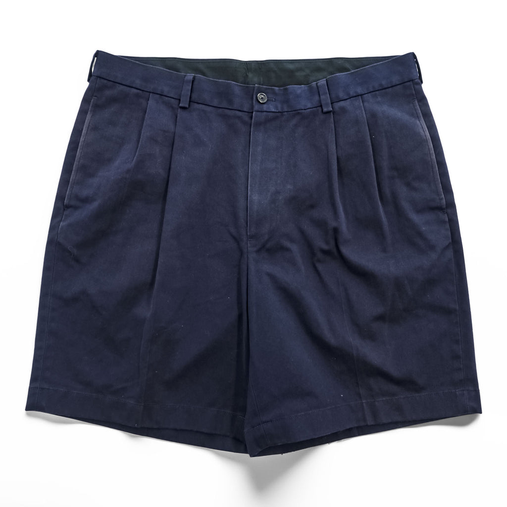 Brooks Brothers 346 タック チノショーツ ADVANTAGE SHORT ショートパンツ 36 ネイビー プリーツ ハーフパンツ