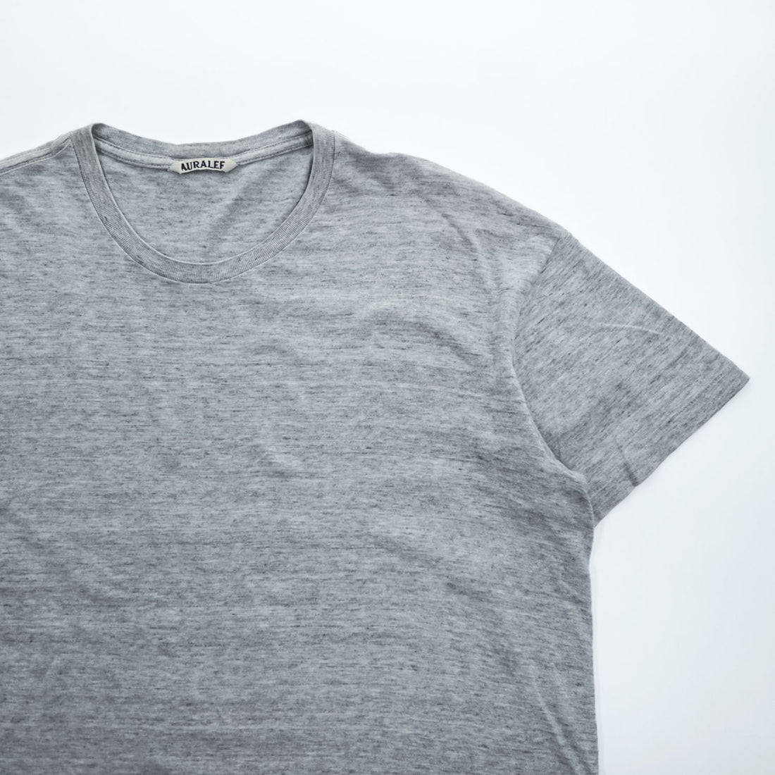AURALEE 日本製 SUPERFINE COTTON シームレス クルーネック Tシャツ L 杢グレー シングルステッチ AL5ST001-SST