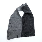 PS Paul Smith リネン ジレ スーツベスト L グレー ブラック 麻 シンチバック ドット PP-BM-47921