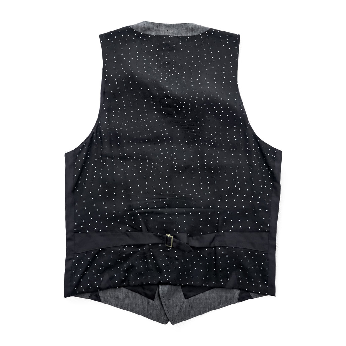 PS Paul Smith リネン ジレ スーツベスト L グレー ブラック 麻 シンチバック ドット PP-BM-47921