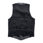 PS Paul Smith リネン ジレ スーツベスト L グレー ブラック 麻 シンチバック ドット PP-BM-47921