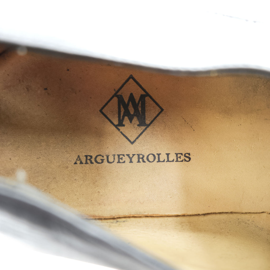ARGUEYROLLES 90年代 フランス軍 ヴィンテージ サービスシューズ ミリタリー オフィサーシューズ 27cm ブラック レザー 革靴 プレーントゥ 外羽根