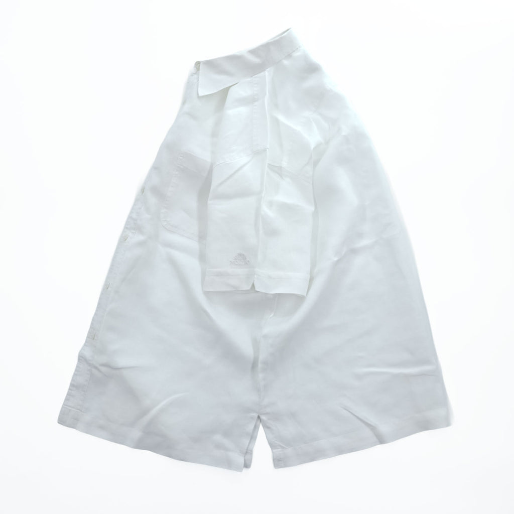 Mojito COLLECTION 半袖 リネン シャツ L ホワイト 麻100% サイドスリット リゾート ボックスシルエット