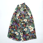 ROBERT STOCK 90年代 ヴィンテージ 半袖 シルク アロハシャツ L ブラック マルチカラー 総柄 ボタニカル 花柄