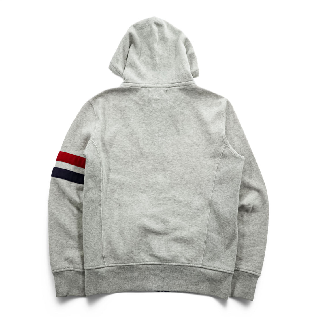 Polo Ralph Lauren 90年代 ヴィンテージ ビッグポニー リバースウィーブ ジップパーカー M グレー フロントポケット 裏起毛 サーマル 袖ライン