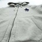 Polo Ralph Lauren 90年代 ヴィンテージ ビッグポニー リバースウィーブ ジップパーカー M グレー フロントポケット 裏起毛 サーマル 袖ライン