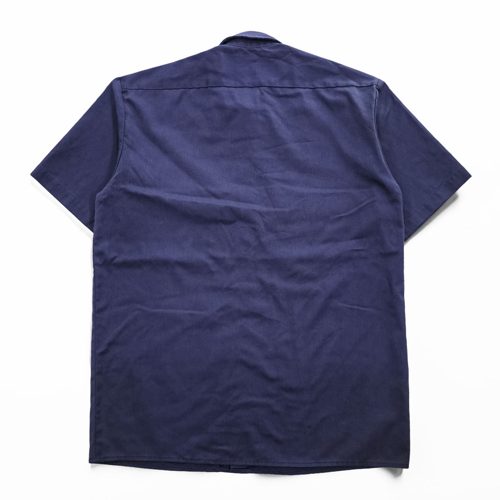 Dickies 半袖 ワークシャツ L ネイビー ポリコットン ツイル ボックスシルエット 1574NV