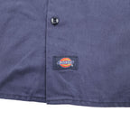 Dickies 半袖 ワークシャツ L ネイビー ポリコットン ツイル ボックスシルエット 1574NV
