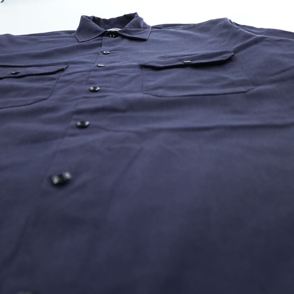 Dickies 半袖 ワークシャツ L ネイビー ポリコットン ツイル ボックスシルエット 1574NV