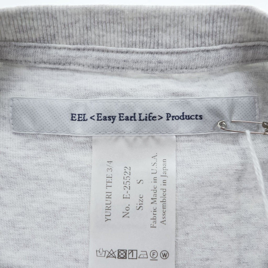 EEL 日本製 7分袖 Tシャツ YURURI TEE 3/4 S グレー ワイド USA製生地 E-25522 未使用品