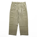 90年代 ヴィンテージ Caribbean シルク 2タック ワイド スラックス パンツ L ベージュ ヘリンボーン プリーツ Relaxed Fit