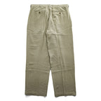 90年代 ヴィンテージ Caribbean シルク 2タック ワイド スラックス パンツ L ベージュ ヘリンボーン プリーツ Relaxed Fit