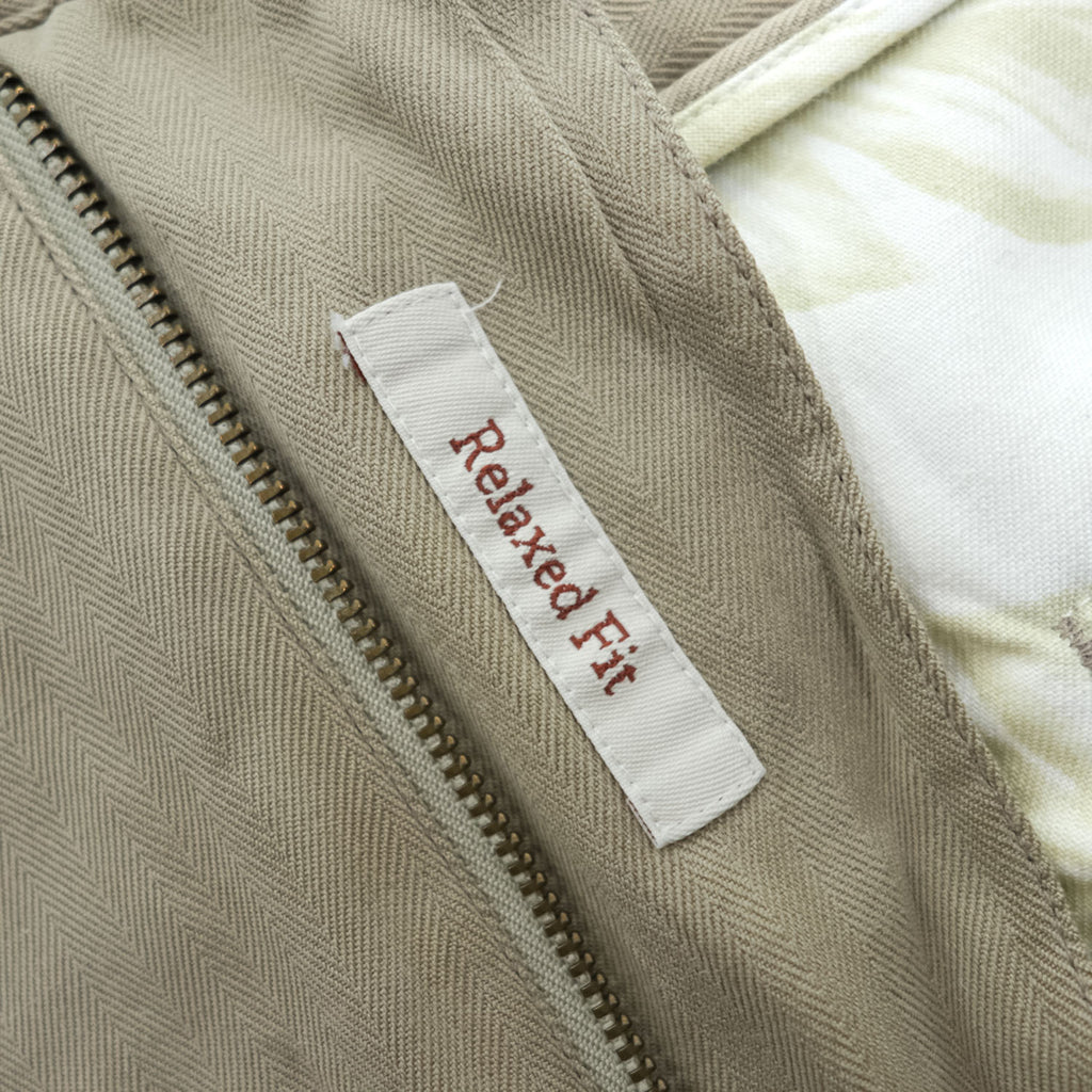 90年代 ヴィンテージ Caribbean シルク 2タック ワイド スラックス パンツ L ベージュ ヘリンボーン プリーツ Relaxed Fit