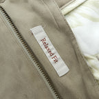 90年代 ヴィンテージ Caribbean シルク 2タック ワイド スラックス パンツ L ベージュ ヘリンボーン プリーツ Relaxed Fit