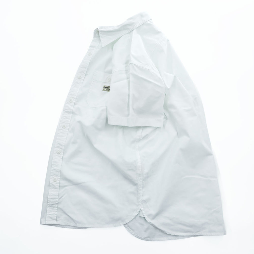 DENIM & SUPPLY RALPH LAUREN 半袖 ワークシャツ L ホワイト オックスフォード ダブルポケット