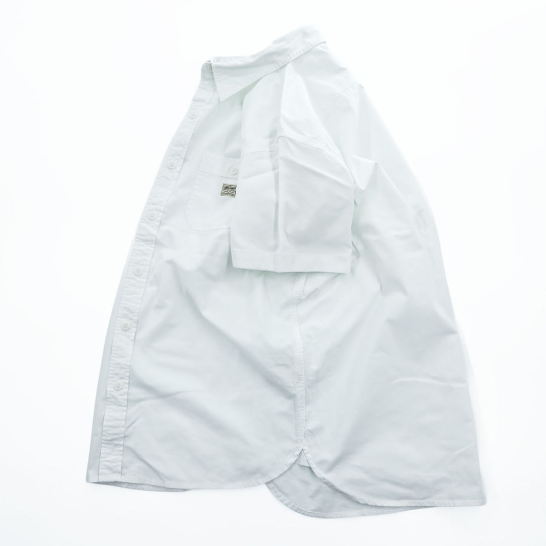 DENIM & SUPPLY RALPH LAUREN 半袖 ワークシャツ L ホワイト オックスフォード ダブルポケット
