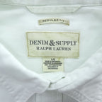 DENIM & SUPPLY RALPH LAUREN 半袖 ワークシャツ L ホワイト オックスフォード ダブルポケット