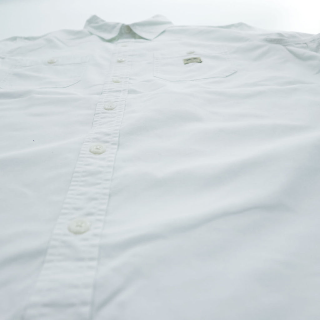 DENIM & SUPPLY RALPH LAUREN 半袖 ワークシャツ L ホワイト オックスフォード ダブルポケット