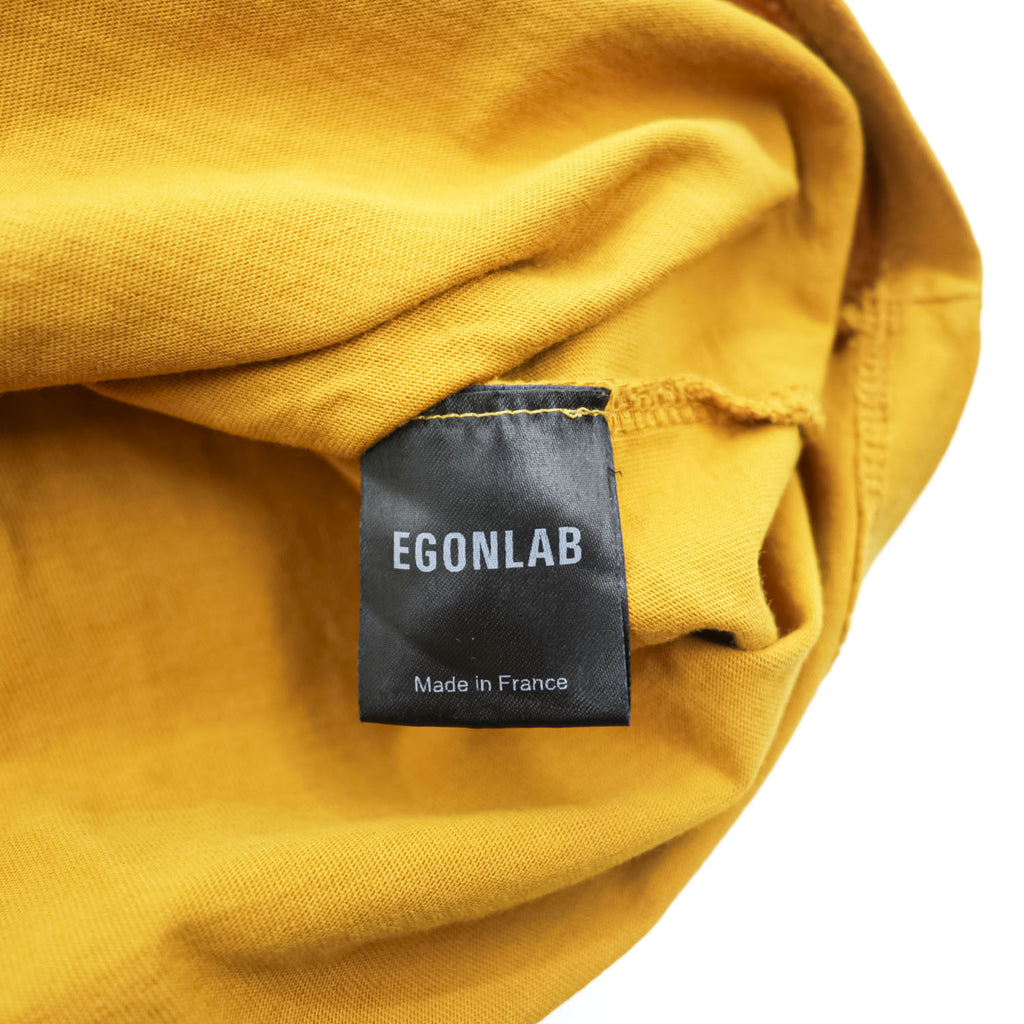 EGONLAB フランス製 Yellow Goat プリント Tシャツ M マスタード イエロー NUBIAN / MIDWEST 取扱い
