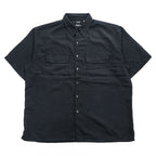 GEORGE 90年代 ヴィンテージ 半袖ワークシャツ XL ブラック SUEDED ボックスシルエット